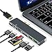 USB C Hub Adapter Dongle for MacBook Pro 2019/2018-2016,MacBook Air 2019/2018, Thunderbolt 3, 4K HDMI, USB 3.0, 7-in-1 Type C Hub, TF/SD Card Reader