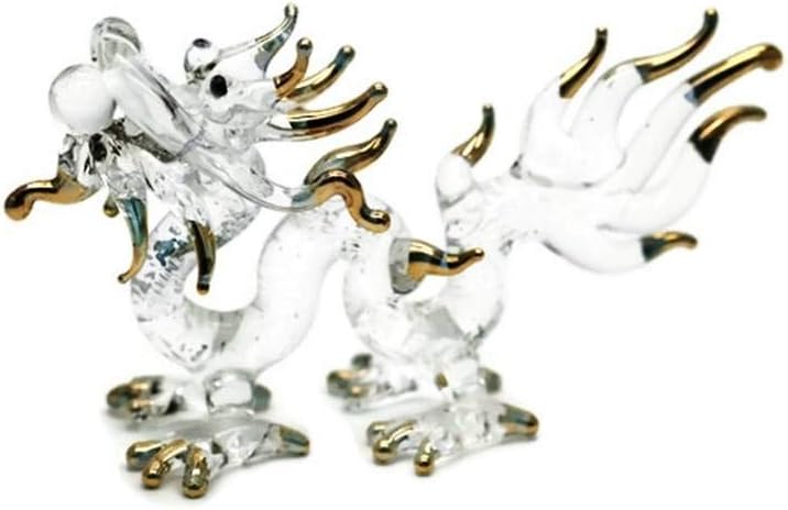 3 D Crystal Toy Gloden Dragon Hand Bowl Glass Dollhouse Miniatures Decoration