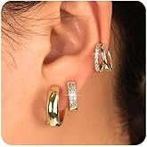 FENBORY Small Hoop Earrings Set Lightweight Cubic Zirconia Cuff Huggie Earrings Mini Hoops Cartilage Earring Multiple Piercing Jewelry Gifts for Women