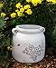 Goodman and Wife Heavy Hand Pressed Ancient Stressed Round Flower Pot or Planter with Loop Handles Vintage White