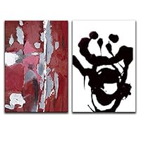 2 Panels Canvas Wall Art Black and White Canvas Prints Home Artwork Decoration for Living Room,Bedroom - 16
