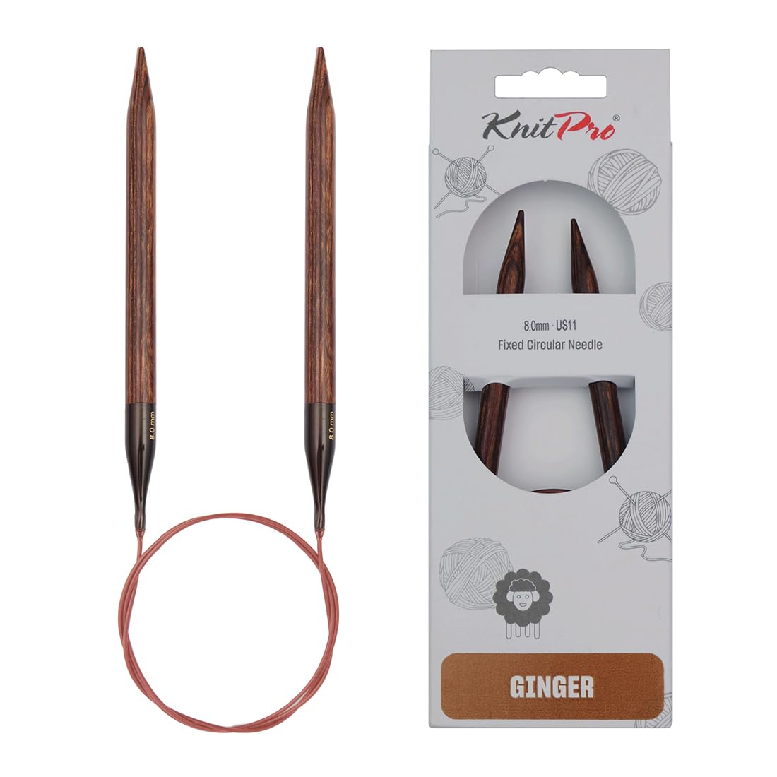 KnitPro Ginger Fixed Circular Needles 32" (80cm) | 8.00mm — image 1