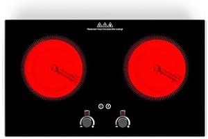 VBGK Electric Cooktop,2400W Electric Burner,Countertop and Built-in Electric Stove with with Child Safety Lock, Timer, LED to