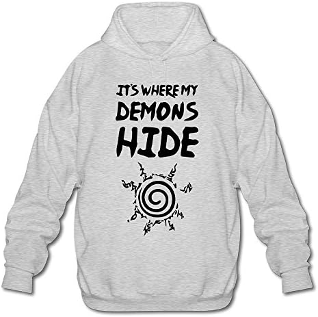 Men's It's Where My Demons Hide Naruto Hoodie Ash