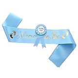 HUKONHEP 2 Packs Blue Baby Shower Sash, Mommy to Be