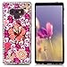 Samsung Galaxy Note 9 Case, Mavis's Diary Full Edge 3D Handmade Luxury Bling Crytal Fashion Design Shiny Gem Pearl Rhinestone Diamond Clear Hard Protective Plastic PC Cover - Flower