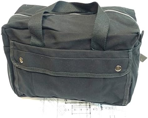 RhinoTool Bags 11 Inch Black Mechanics Lightweight Throw and Go Tool Bag With Full Metal Zipper