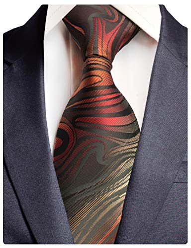 GUSLESON Brand New Striped Ties For Wedding Mens Silk Necktie (0786-19)