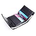 Women Small Wallet Genuine Leather Wallets Trifold Slim Credit Card Holder (Black)