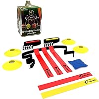 Trained Flag Football Set,10 Man Set,Premium Football Gear, Massive 46 Piece Set, Flags, Belts, Cones, More, Bonus: Stylish Carry Bag & Flag Football Playbook (Ebook)