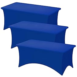 Fixwal 3 Pack Royal Blue Table Cloths Rectangle