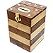 RoyaltyRoute Dual Tone Square Wooden Piggy Bank Money Box Handmade with Lid and Brass Inlay - Christmas Gifts for Boys, Girls Kids, Adults & Children