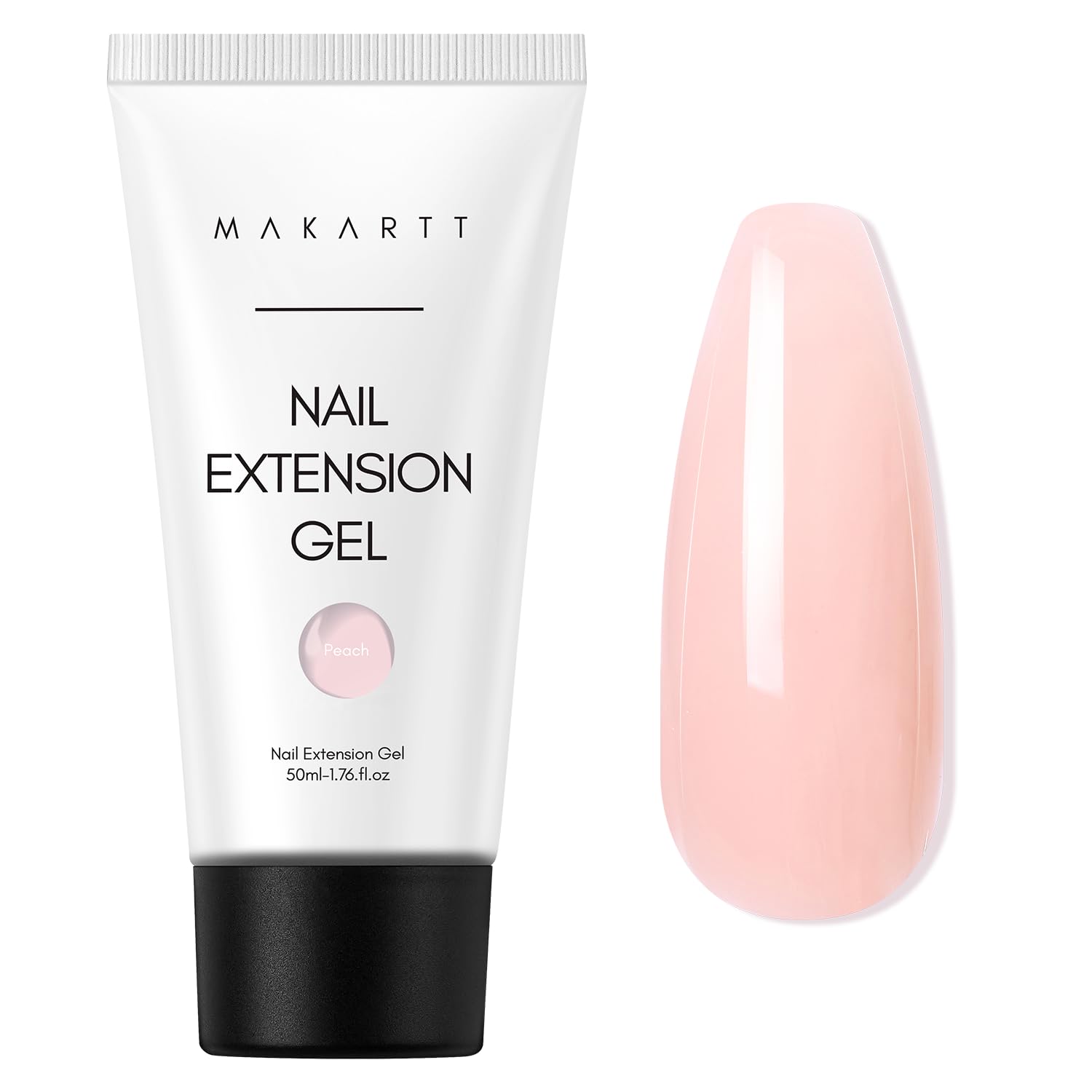 Makartt Poly Nail Gel - Long Lasting 3D Gel for Nail Art, Quick Nail Builder Extension Gel 50ML, Natural Look White Pink Clear Rosy for Technician Starter DIY Salon for Woman (Peach)