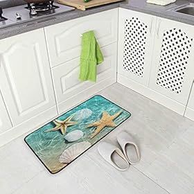 Doormat Area Rug Starfish Seashell On Beach for Bedroom Front Door Kitchen Indoors Home Decors 51zwAOWx3fL