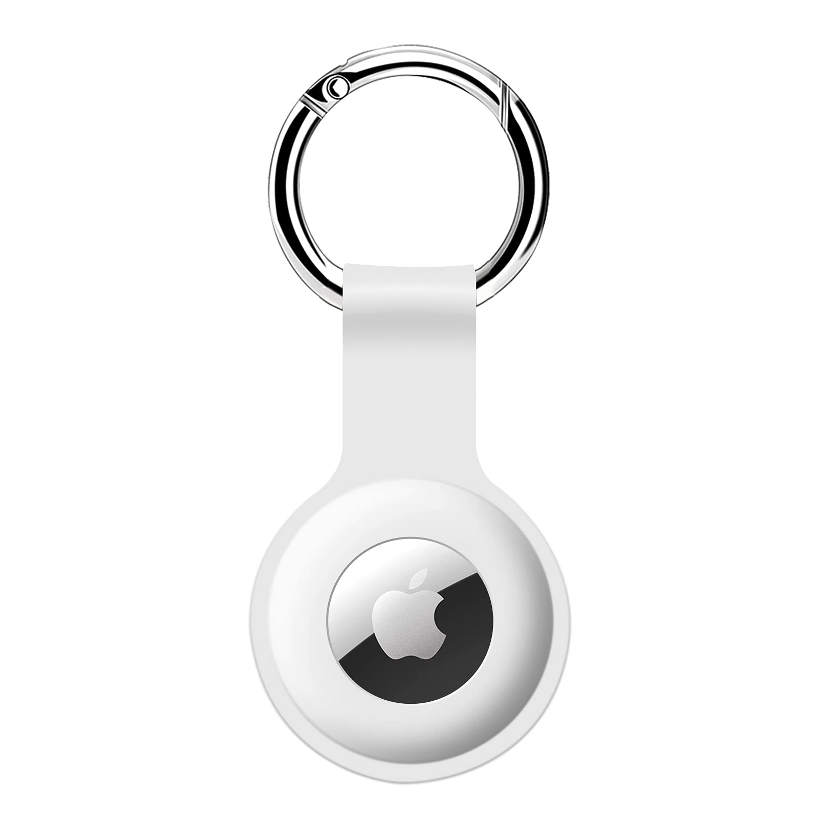 COLORCORAL AirTag Holder Case- Silicone Case for AirTag Keyring for Keys, Bags, Luggage, Pet Collars - Anti-Lost and Scratch-Resistant Design for Apple Air Tags 2026/2021(White)