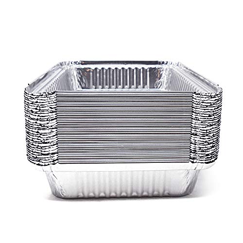 Fig & Leaf (120 Pack) Premium 1.5-LB Takeout Pans with LIDS l Shallow Depth 8.6" x 6.1" x 1.6" l Top Choice Disposable Aluminum Foil for Catering Party Meal Prep Freezer Drip Pans BBQ Potluck Holidays - Thumbnail 4