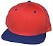 QML Premium Cotton Snapback Baseball Cap Solid and 2-Tones ( 33 Colors / Adjustable) (2 TONE, RED/ROYAL BLUE)