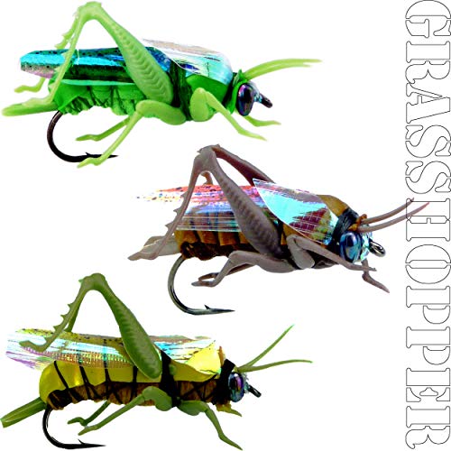 YAZHIDA Fly Fishing Flies Assortment Fly Grasshopper for Bass Fishing Dry Flies