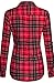 BodiLove Women's Warm Flannel Long Roll Up Sleeve Button Up Plaid Shirt