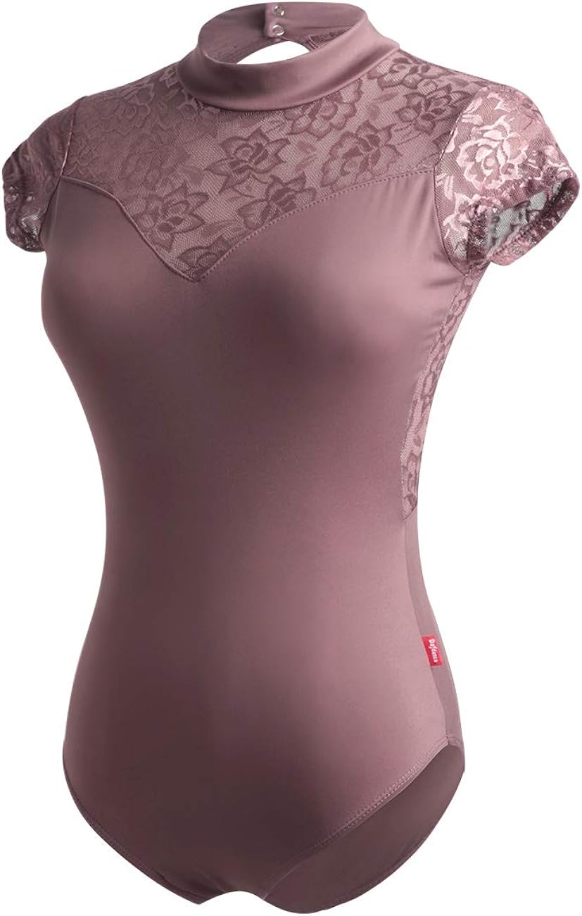 Women's Dance Leotards Lace Splice Open Back Gymnastics