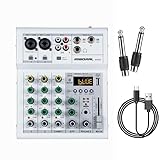 4 Channel Audio Interface DJ Mixer Sound Board USB