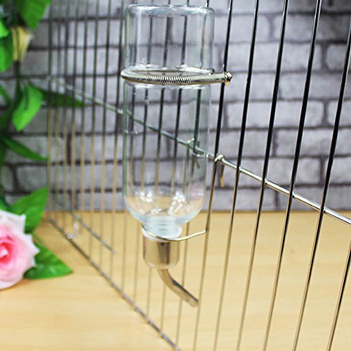 SCASTOE 180ml Stainless Steel Drinking Straws Water Bottle Feeder for Pet Rat Hamster Rabbit
