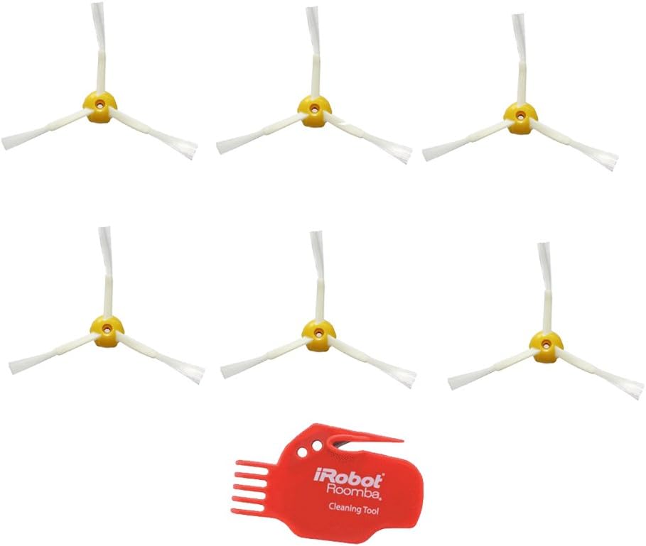 CIMC LLC 6-Pack Replacement for iRobot Roomba 800 Series 880 870 3-Armed Side Brushes + Cleaning Tool