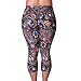 Zerdocean Women's Plus Size Lightweight Printed Capri Leggings style-002 3X