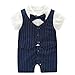 Infant Baby Boy Summer Gentleman Outfit Bowtie Short Sleeve Onesie Romper Jumpsuit Short Pants Set Formal Tuxedo Suit(0-3 Months)