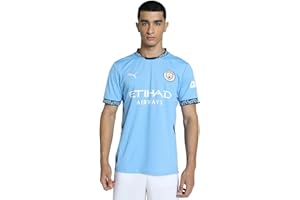 PUMA Men’s Manchester City FC 2024/25 Replica Home Soccer Jersey - Team Light Blue