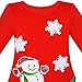 LN23 Girls Dress Long Sleeve Christmas Snowman Holiday Party Size 7 Red