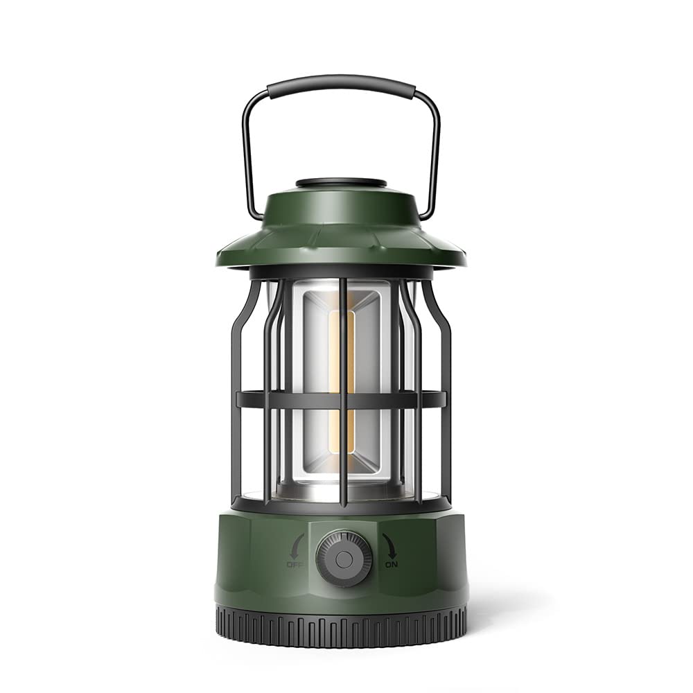 Tiardey Camping lamp,Electric Lanterns Camping Lights,Outdoor Retro Lights,Lighting Tent Mood Lights Hanging LED Camping Lights - Green