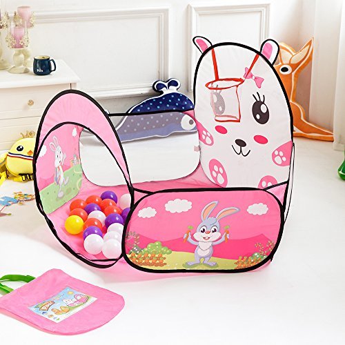 Kids Indoor Outdoor Ball Pit Toddler Play Tents Sea Ball Pool with Mini Basketball Hoop Fun Games Toys - 29.1(High) x 50(Width) x 37.7(Deep) Inch