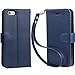 Arae Case for iPhone 6s / iPhone 6, Premium PU Leather Wallet case [Wrist Strap] Flip Folio [Kickstand Feature] with ID&Credit Card Pockets for iPhone 6s / 6 4.7 inch (Blue)