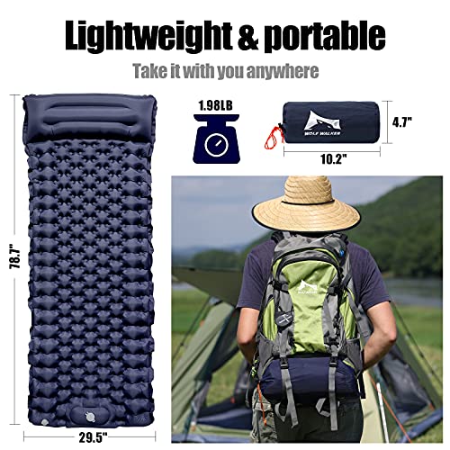 WOLF WALKER Camping Sleeping Pad for Backpacking Hiking 3.3 inches