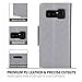 ProCase Galaxy Note 8 Wallet Case, Flip Kickstand Case with Card Slots Mirror Wristlet, Folding Stand Protective Cover for Galaxy Note 8 2017 -Grey