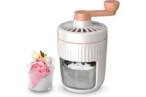 Shaved Ice Machine- Hand Crank Slushie Maker Machine with Ice Cube Tray Portable Snow Cone Machine with Stainless Steel Blade