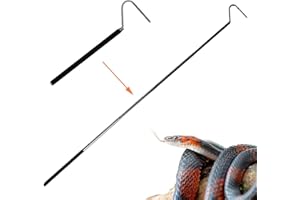FOIBURELY Portable Folding Pocket Stainless Steel Snake Hook, 39.3 "Extension, Retractable Snake Hook, Reptile, Small Snake pet Snake Picking and handling Tools