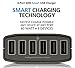 Multiple USB Charger 6 Port 60 Watt by i-xtm - Portable High Speed Charging Station; 3-1 Cable Included($6.97 value)