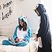 Emolly Fashion Adult Unicorn Animal Onesie Costume Pajamas for Adults and Teens (Medium, Blue)