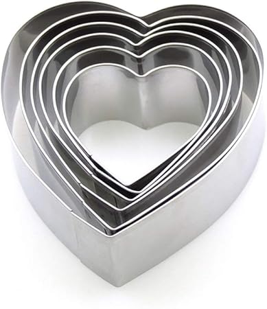 Nouler Muffa A Forma Di Cuore In Acciaio Inox A Forma Di Muffa Per Dolci Casalinghi Stampo In 6 Pezzi Stampo Per Torta Tiramisu Argento Taglia Unica Amazon It Sport E Tempo Libero
