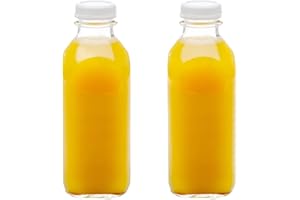 Jartastix 32-oz (2 Pack). Clear Glass Milk Bottle with Lid for Water, Juice, Tea, Coffee, and Homemade Drinks, Leak-Resistant
