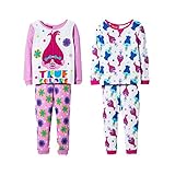 Trolls Toddler Girls Pajamas, 2 pk 4 pc Set True Colors Poppy