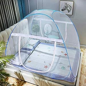 AMMER Pop-Up Mosquito Net Tent for Beds Portable Folding Design with Net Bottom for Baby Adults Trip (79 x71x59 inch)