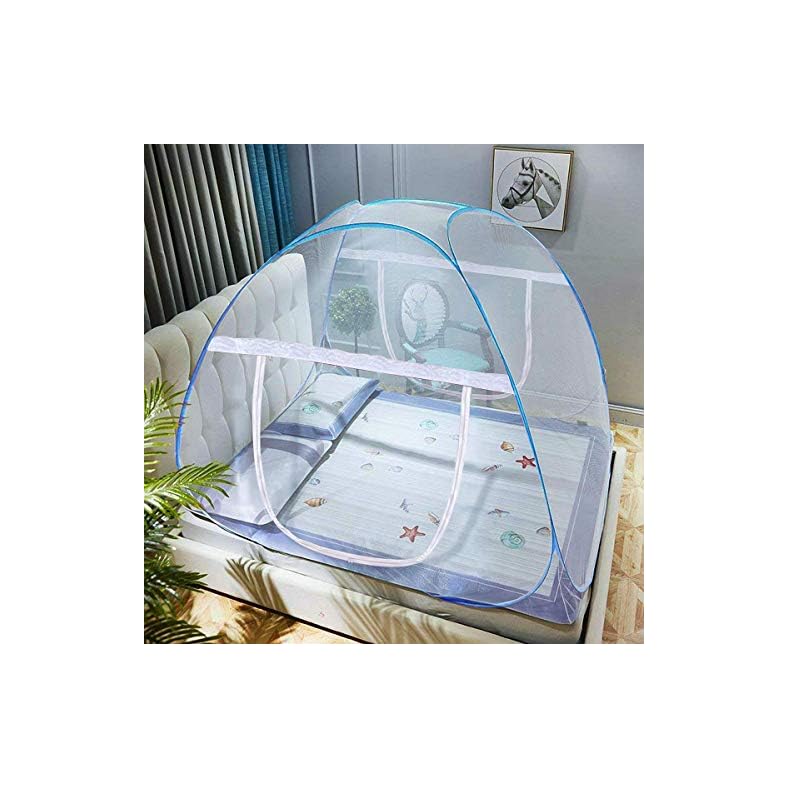 AMMER Pop-Up Mosquito Net Tent for Beds Portable Folding Design with Net Bottom for Baby Adults Trip (79 x71x59 inch)