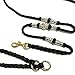 Mengshou Beaded Dog Show Lead, Dog Leash Hand Braided, Custom Made, Control & Training Lead (Black)