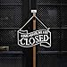 Wooden Double Sided Store Open and Closed Signs for Store Business or Home (Black)