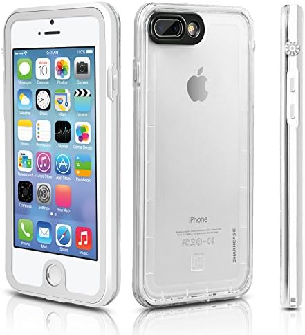 iPhone 7 Plus Waterproof Case - SHARKCASE Underwater Full-Sealed Clear Protective Case, Shockproof Snow Dust Proof Hard Cover for iPhone 7 Plus, 5.5'' White