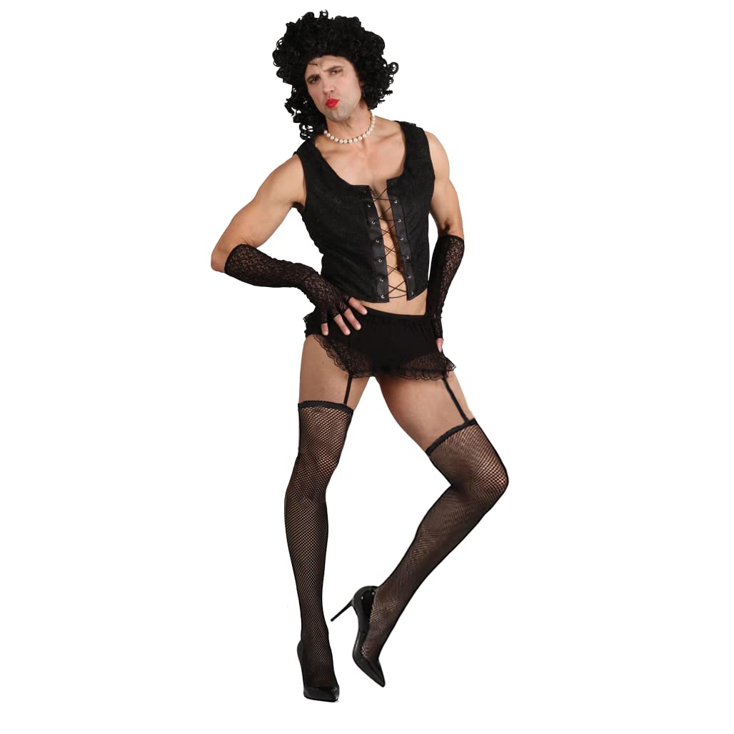 My Illusions Men's Funny Rock Guy Medium + Hold Ups' conflicts with value Funny Rocker Costume for Men Adults Novelty Costume + Wig + Hold-Up Stockings (Medium 97 cm - 101 cm Chest)