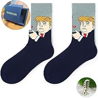 RRSHUN 2 Pairs Trump Socks with Hair and Comb, Trump